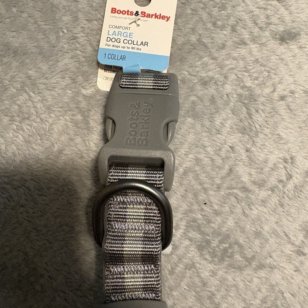 Boots & Barkley Comfort Dog Collar Gray (Large) - Picture 3 of 5